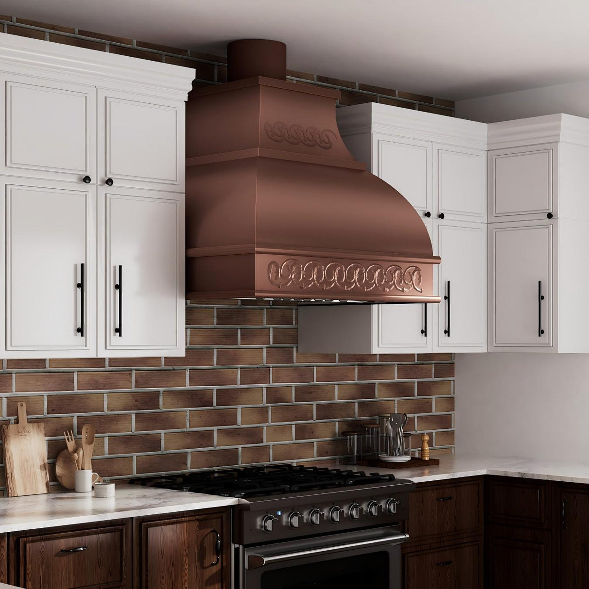 USA Copper Range Hood with Artisan Apron URHC-09