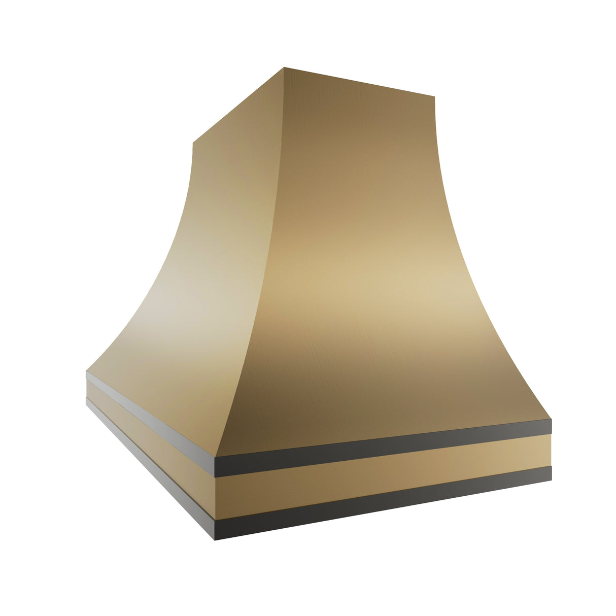 USA Curved Brass Kitchen Vent Hood with Sleek Streamlined Design URHB-09