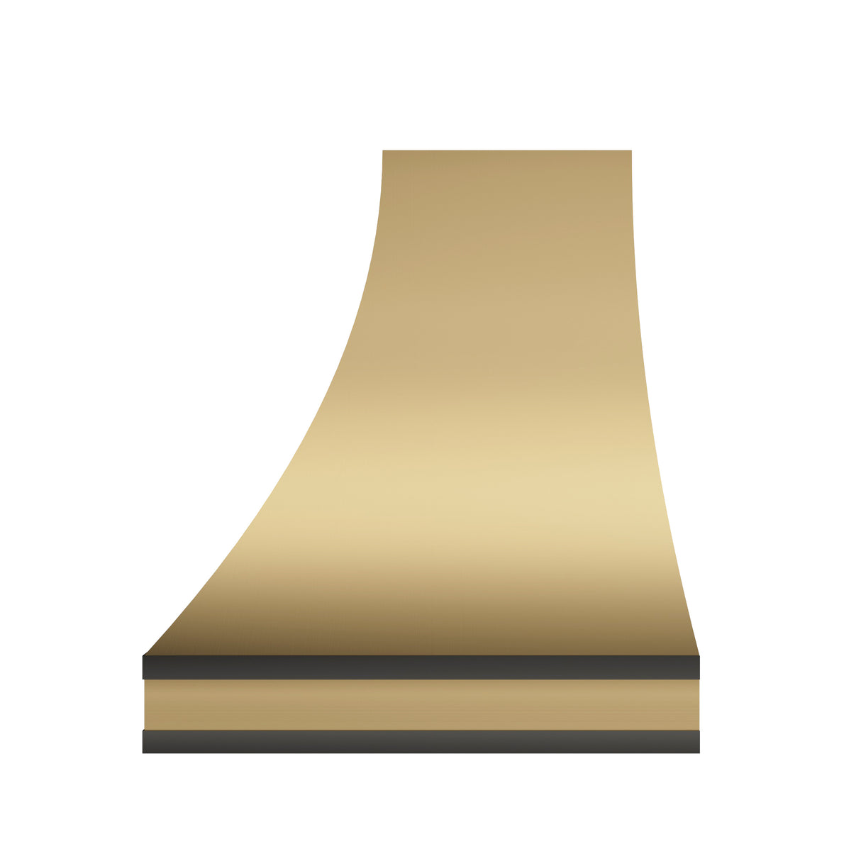 USA Curved Brass Kitchen Vent Hood with Sleek Streamlined Design URHB-09