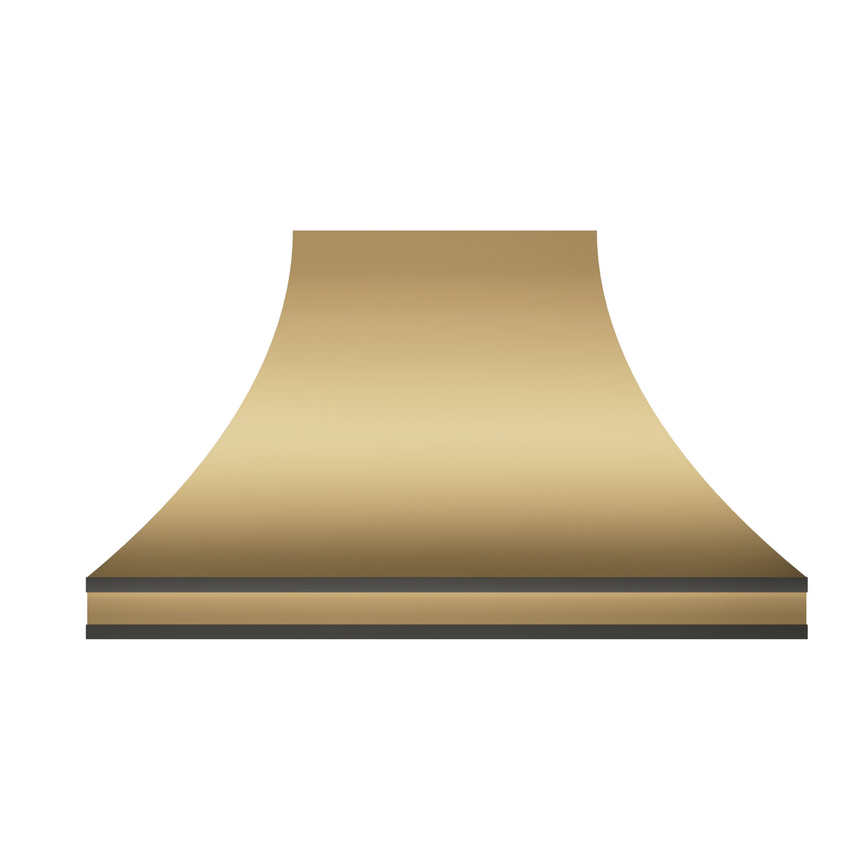 USA Curved Brass Kitchen Vent Hood with Sleek Streamlined Design URHB-09