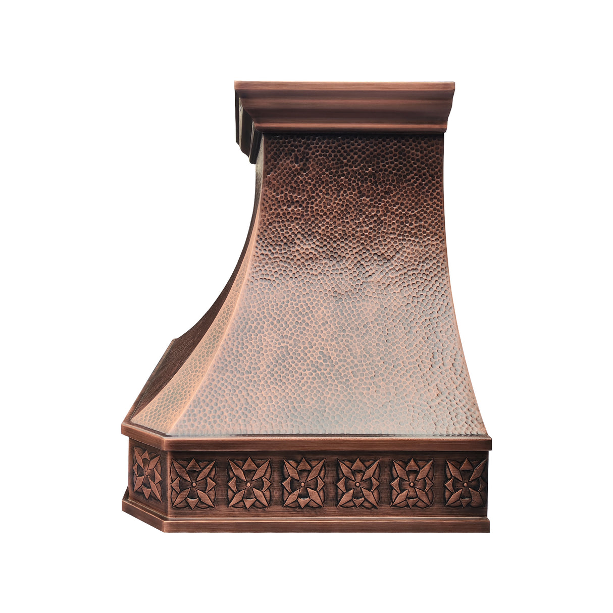 USA Custom Antique Copper Vent Hood with Heavy Hammered URHC-91