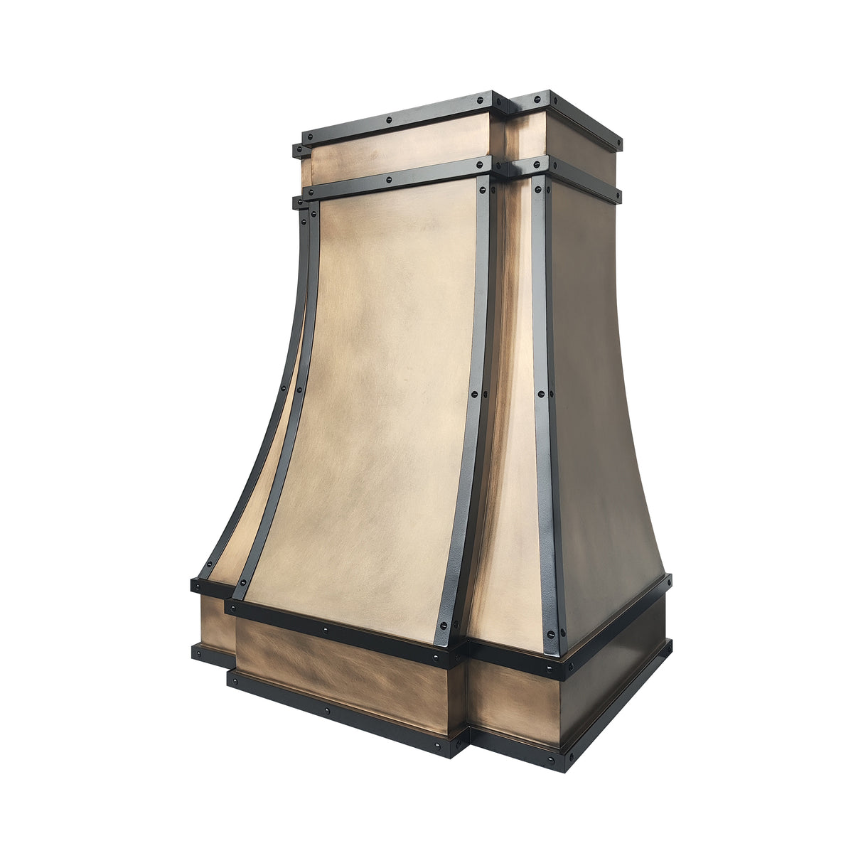 USA Custom Brass Kitchen Vent Hoods with Black Straps URHB-36