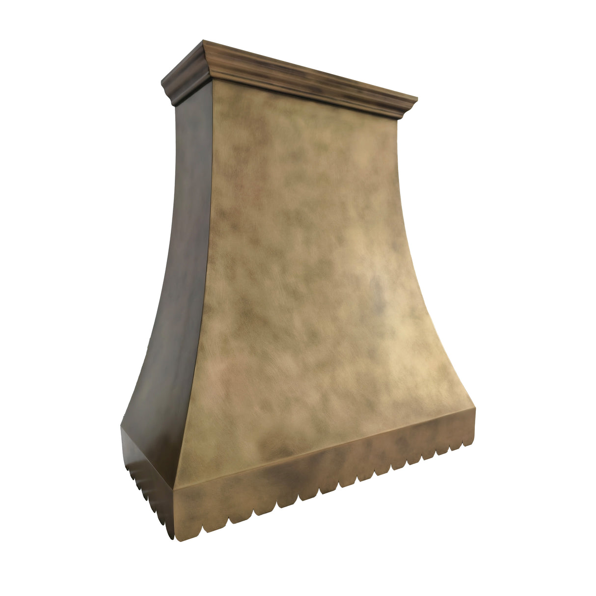USA Custom Brass Stove Hood with Handmade Designer Apron URHB-157