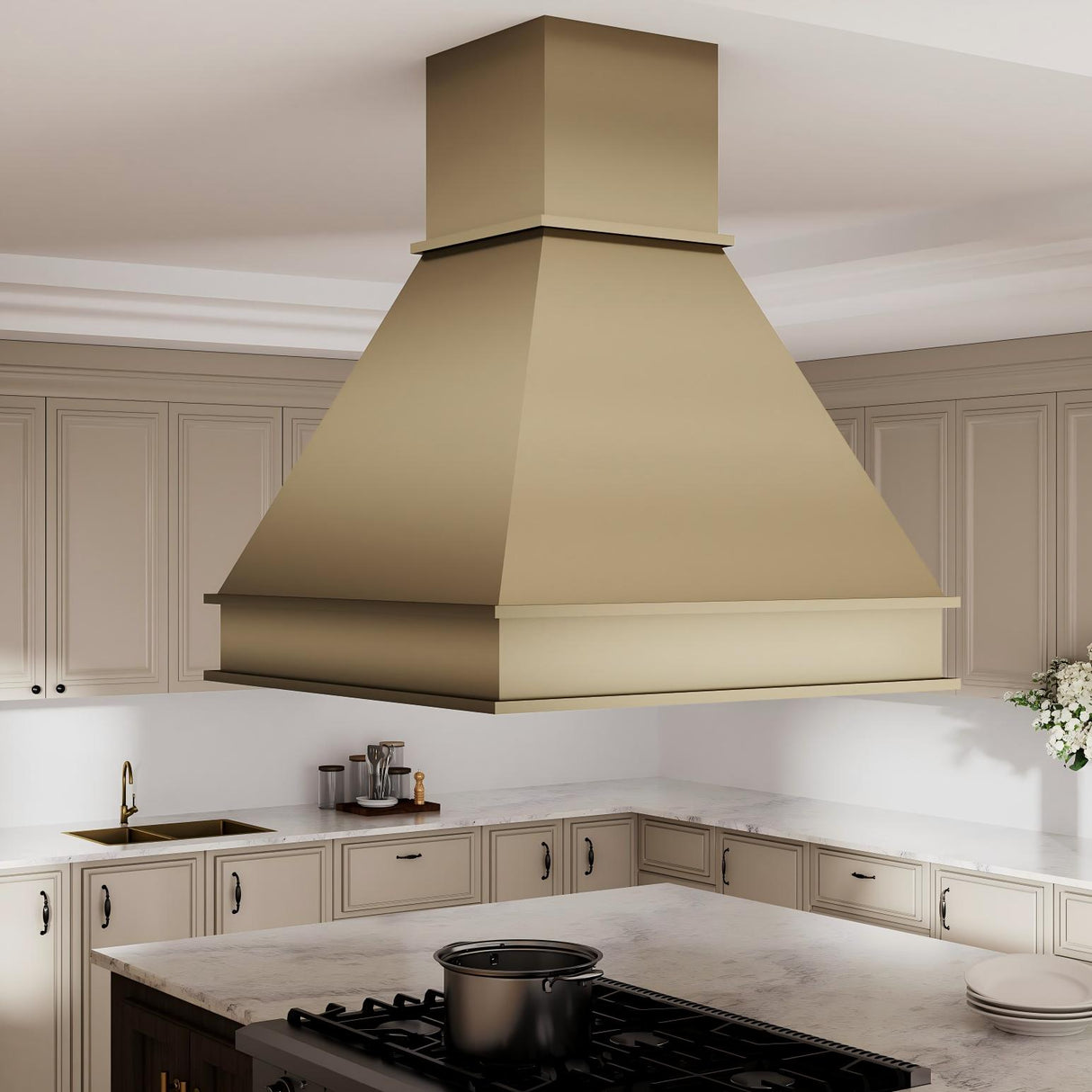 USA Custom Island Brass Range Hood URHB-01