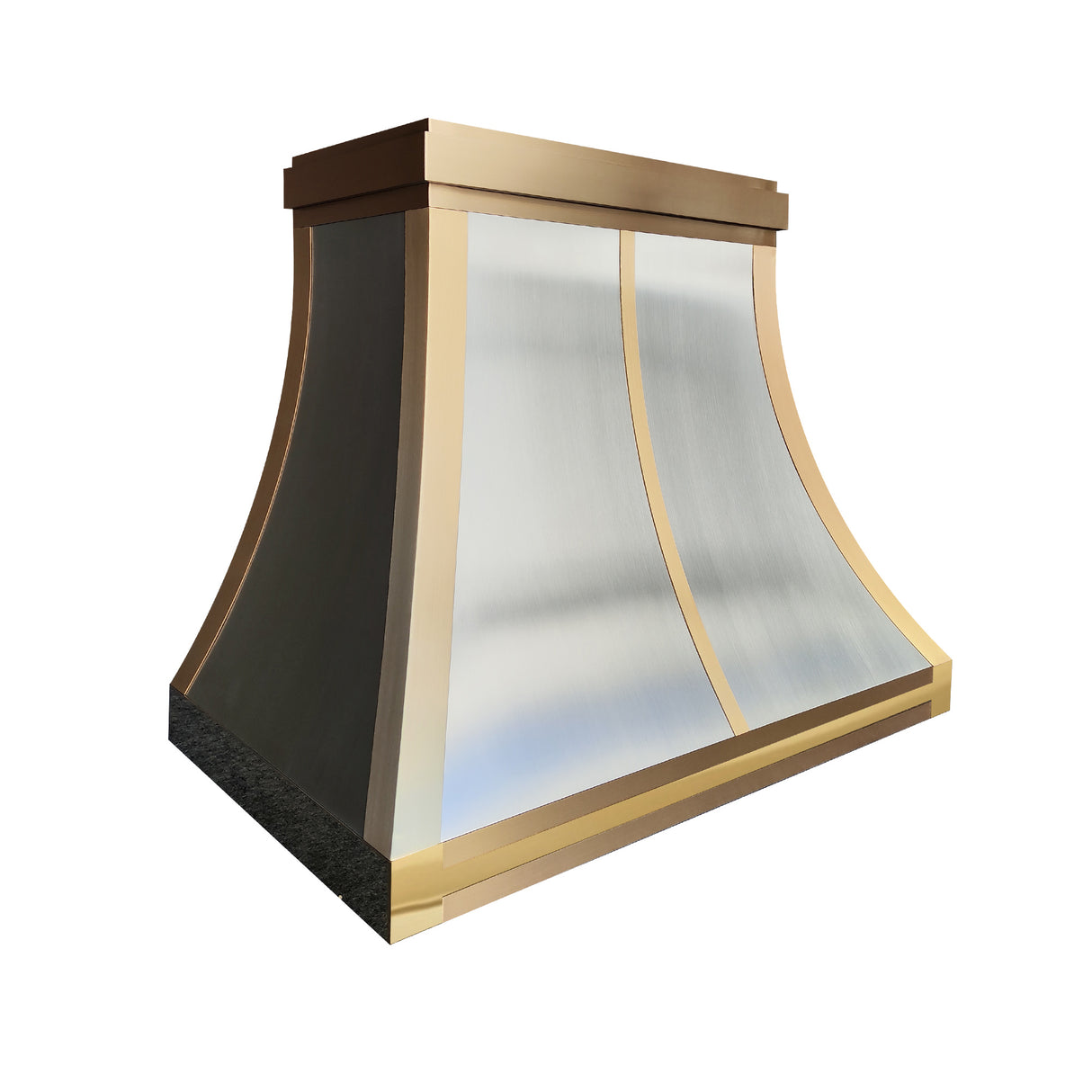 USA Custom Luxury Stainless Steel Range Hood with Brass Trims URHS-01