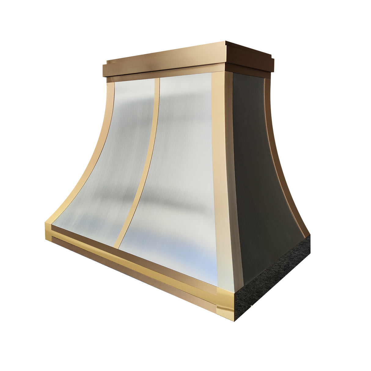 USA Custom Luxury Stainless Steel Range Hood with Brass Trims URHS-01