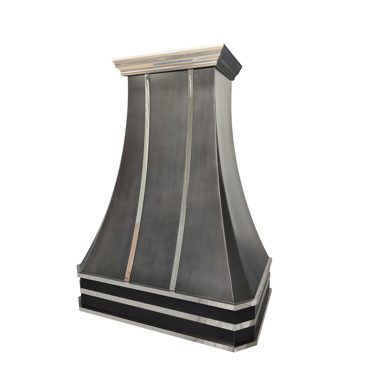 USA Custom Stainless Steel Range Hood with Polished Straps URHS-30