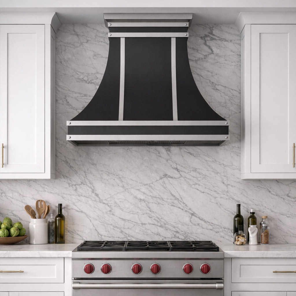 USA Designer Black Stainless Steel Stove Hood URHS-126