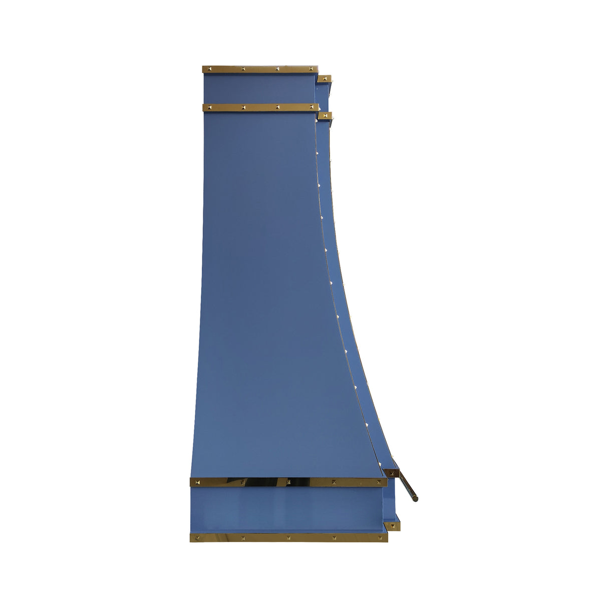 USA Designer Blue Stainless Steel Vent Hood with Brass Details URHS-242