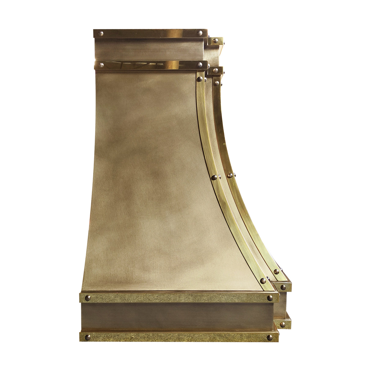 USA Designer Brass Kitchen Hood with Polished Straps URHB-88