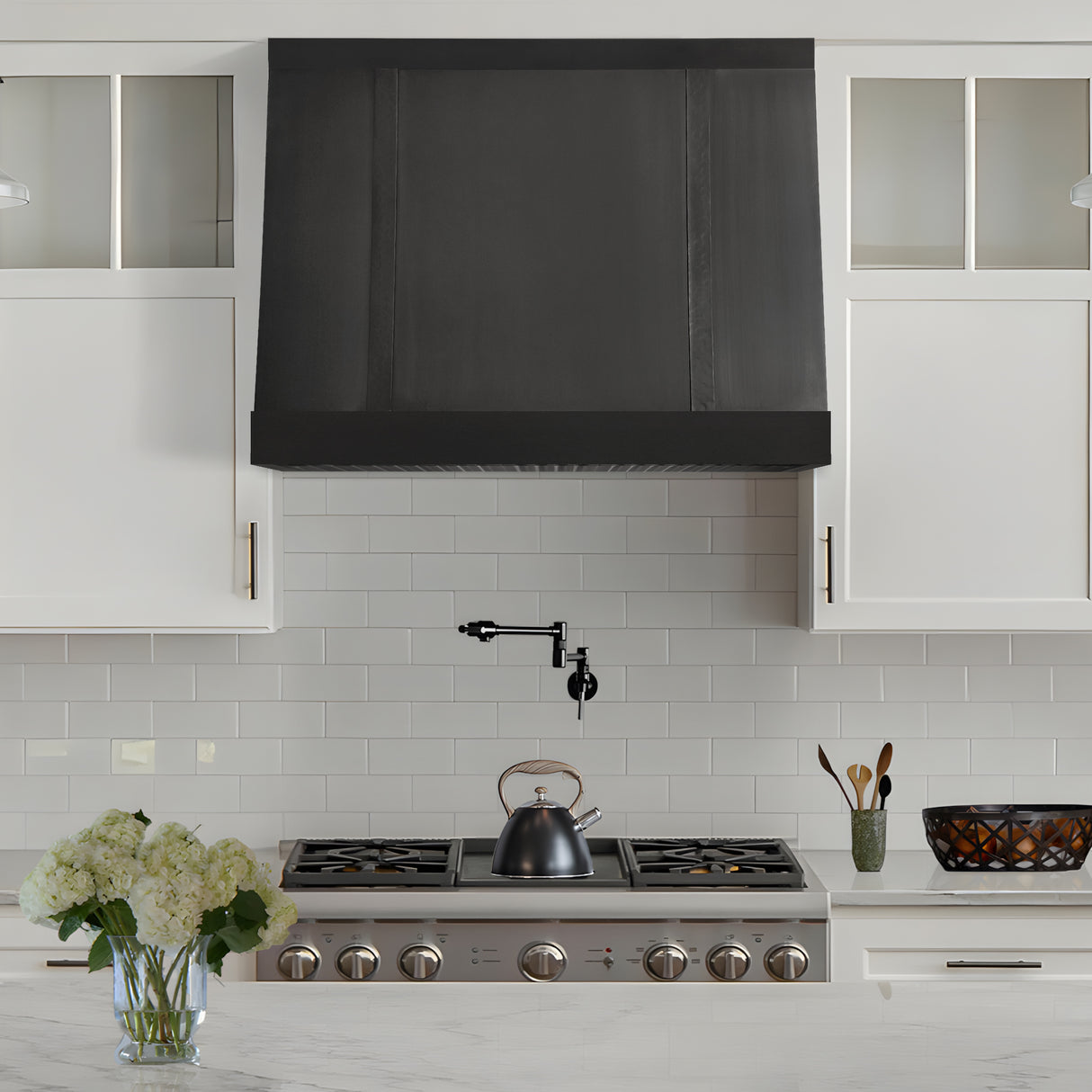 USA Designer Copper Stove Hood with Custom Straps URHC-70