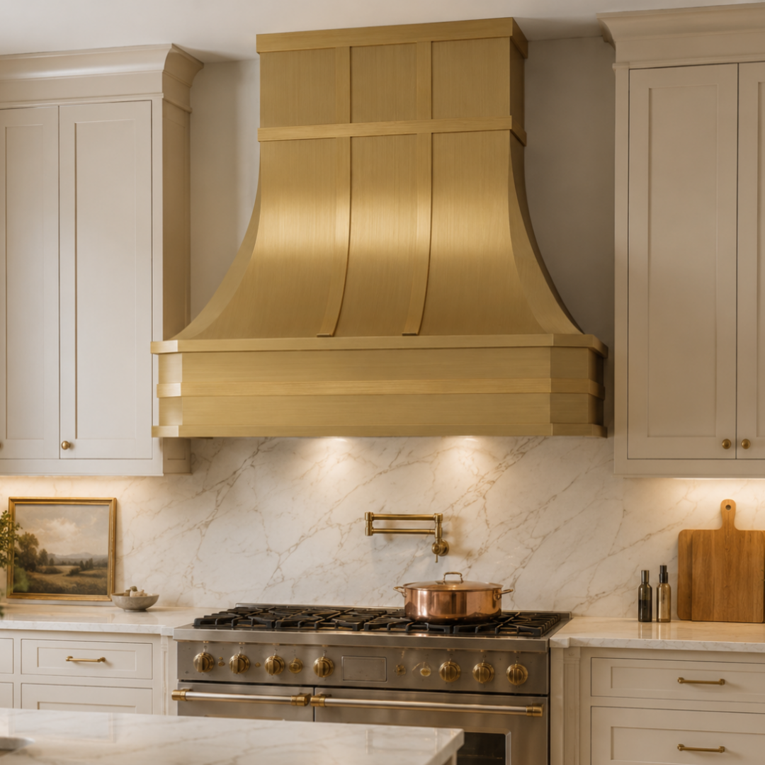 USA Designer Custom Brushed Brass Vent Hood URHB-116