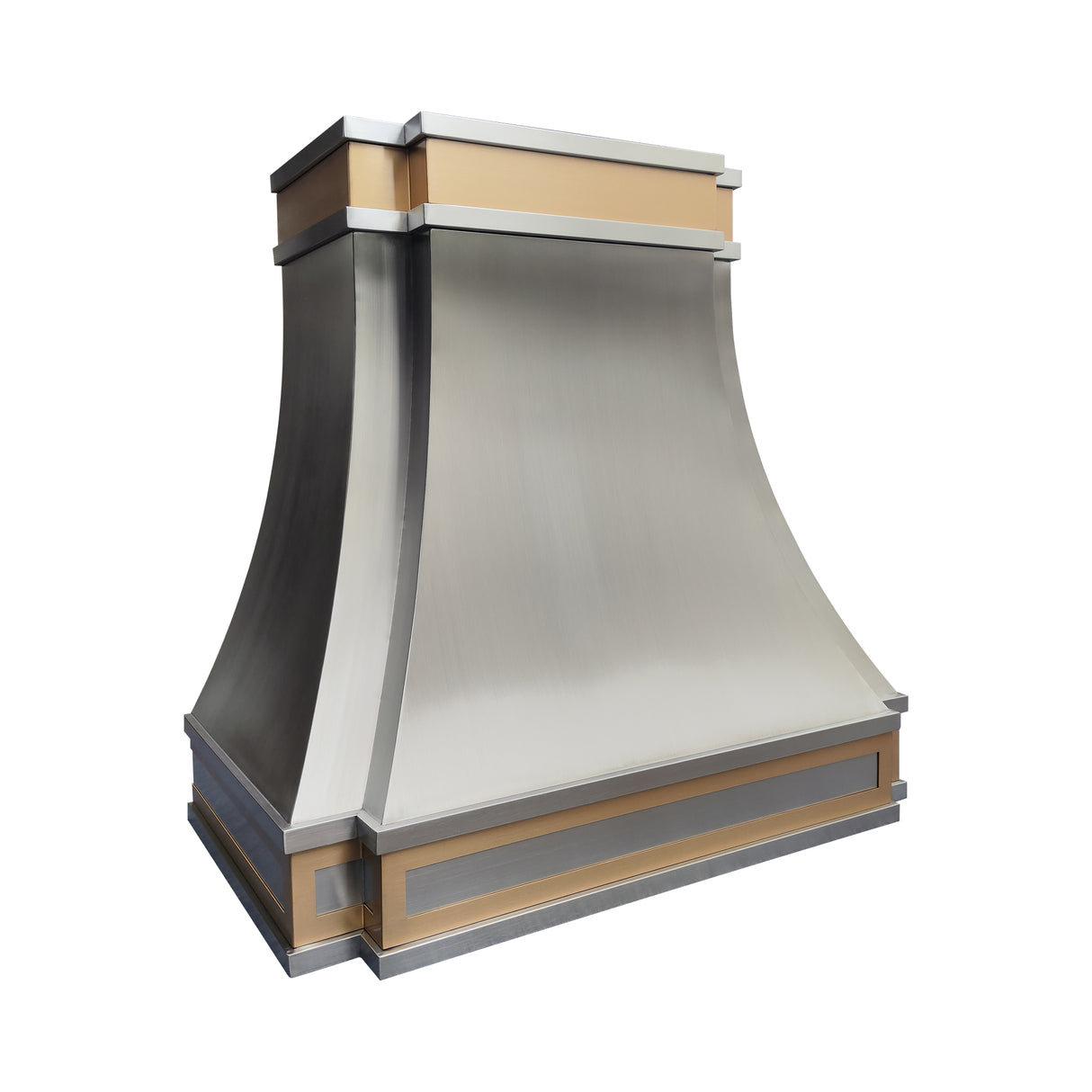 USA Designer Stainless Steel Vent Hood with Brass Straps URHS-156