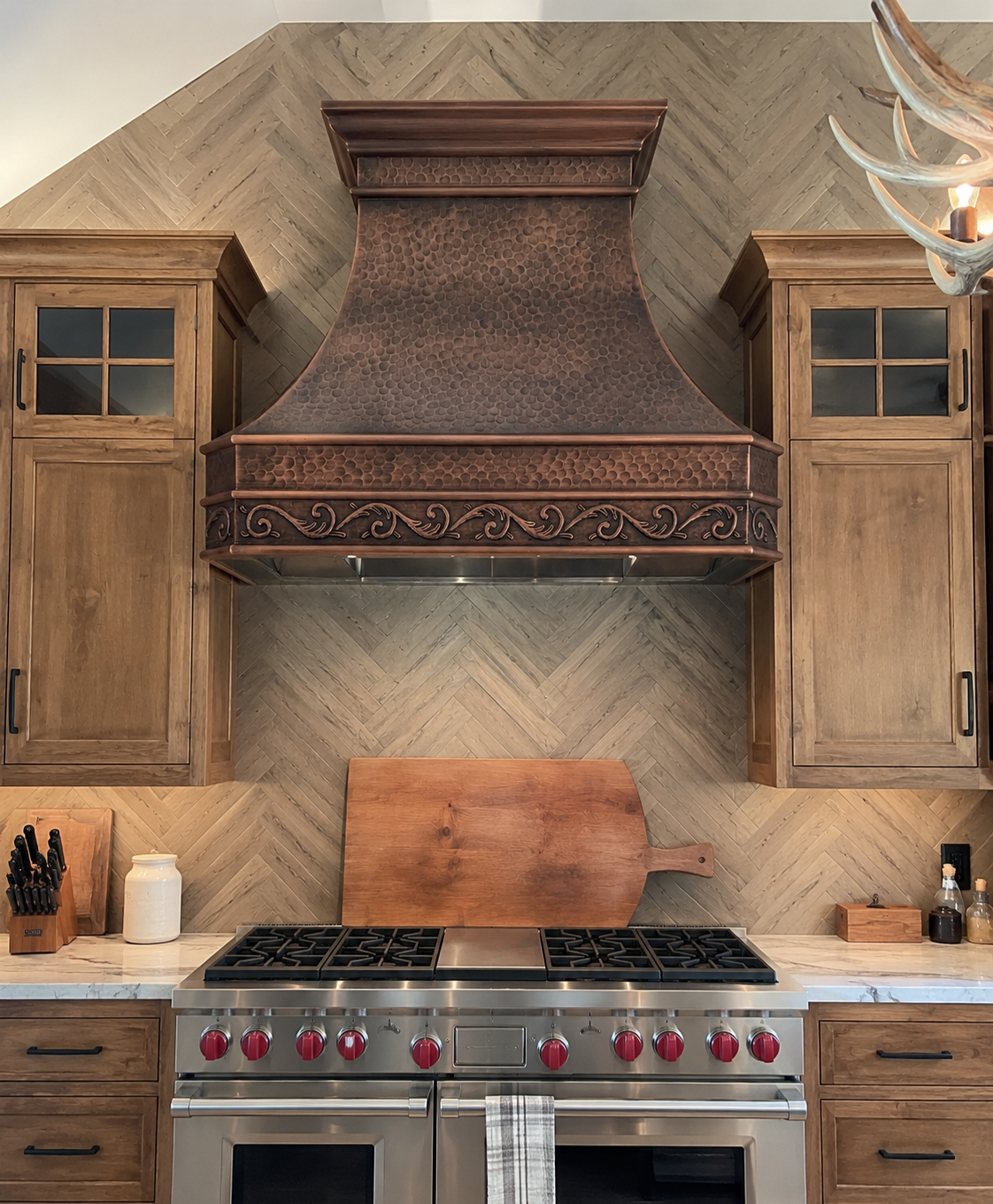 USA Elegant Antique Custom Copper Stove Vent Hoods URHC-33