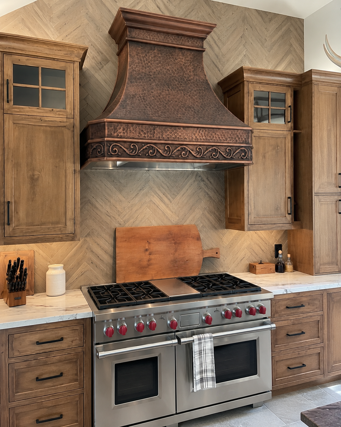 USA Elegant Antique Custom Copper Stove Vent Hoods URHC-33