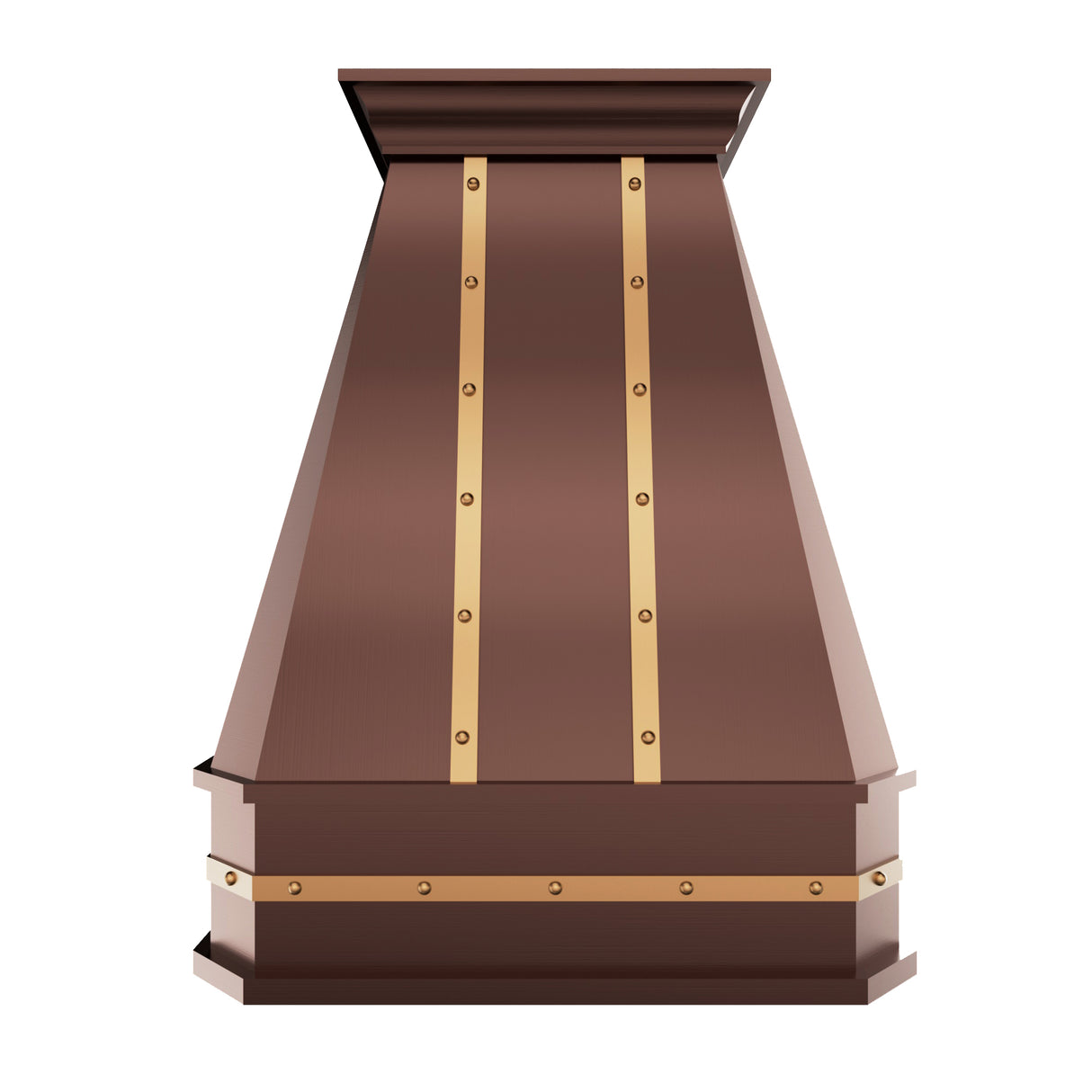 USA Designer Copper Vent Hood with Brass Straps URHC-19