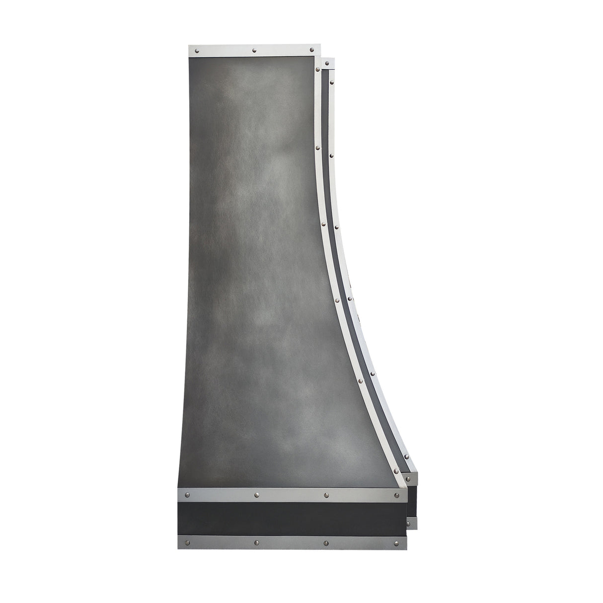 USA Custom Zinc Range Hood with Silver Straps URHZ-05