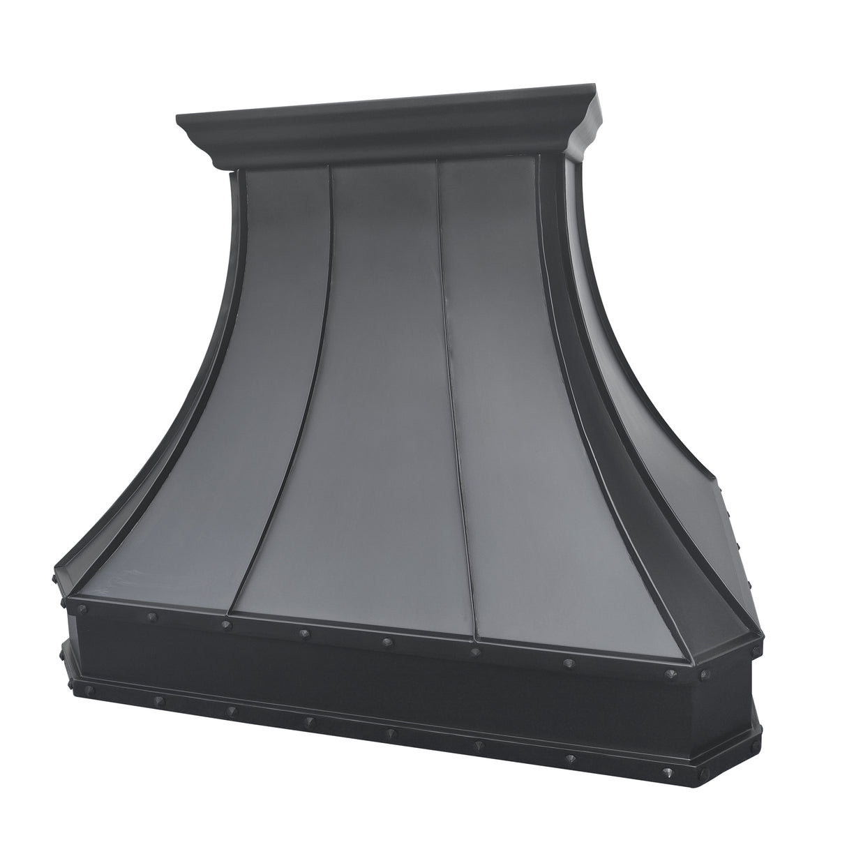 USA Artisan Copper Kitchen Hood with Dark Handmade Details URHC-28