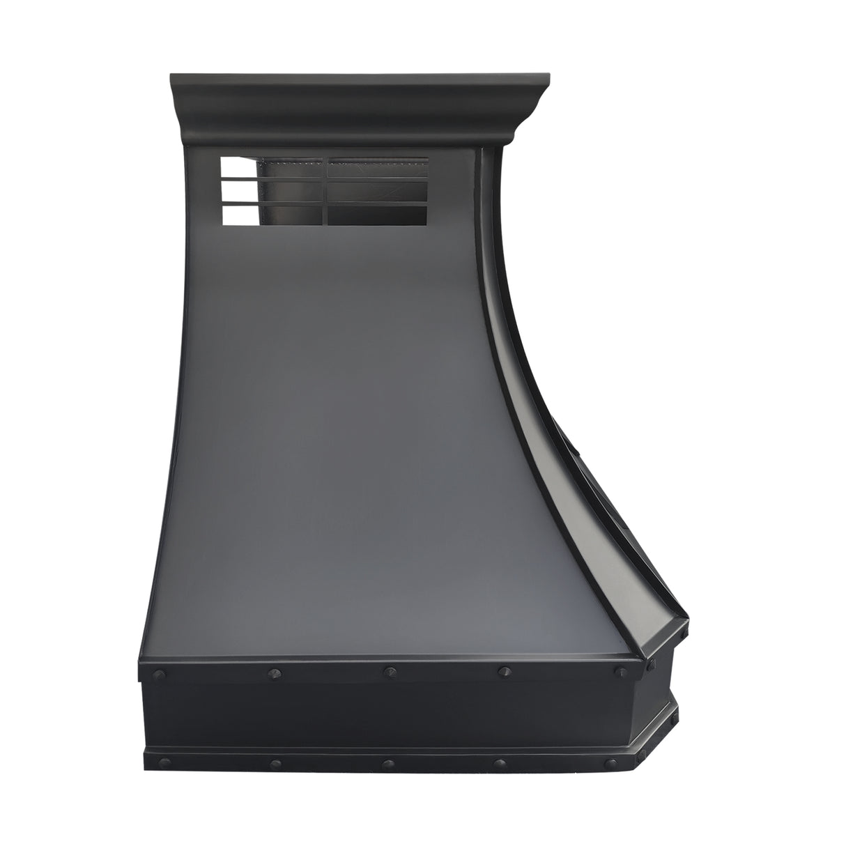 USA Artisan Copper Kitchen Hood with Dark Handmade Details URHC-28