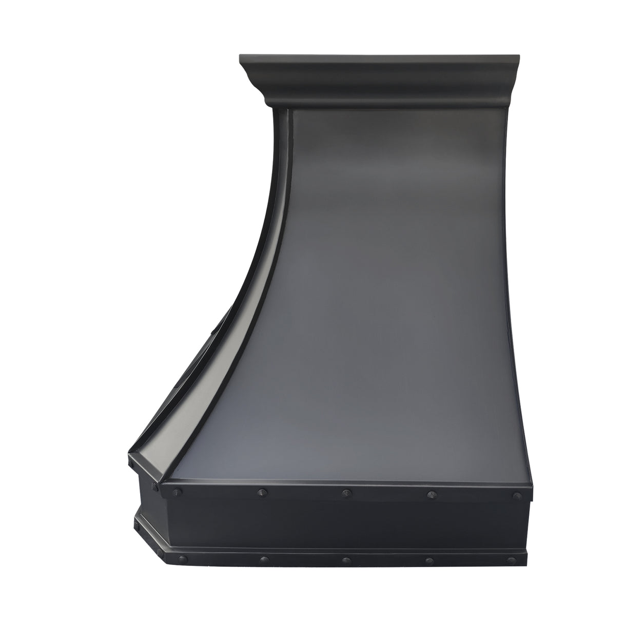 USA Artisan Copper Kitchen Hood with Dark Handmade Details URHC-28