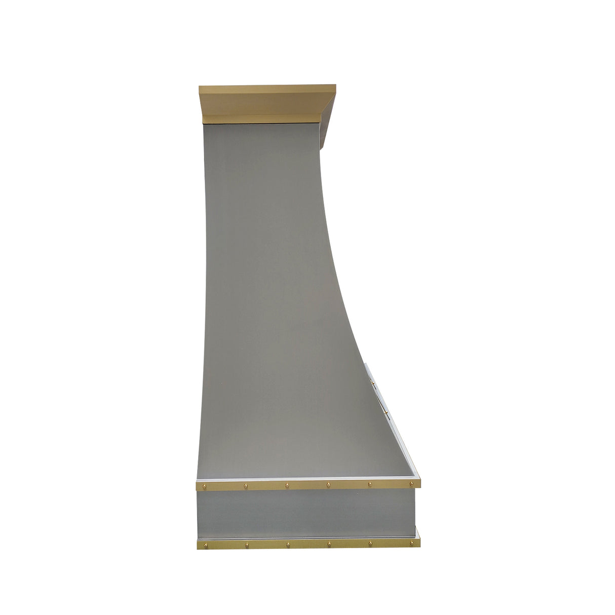 USA Custom Curved Stainless Steel Range Hood with Brass detailing URHS-46