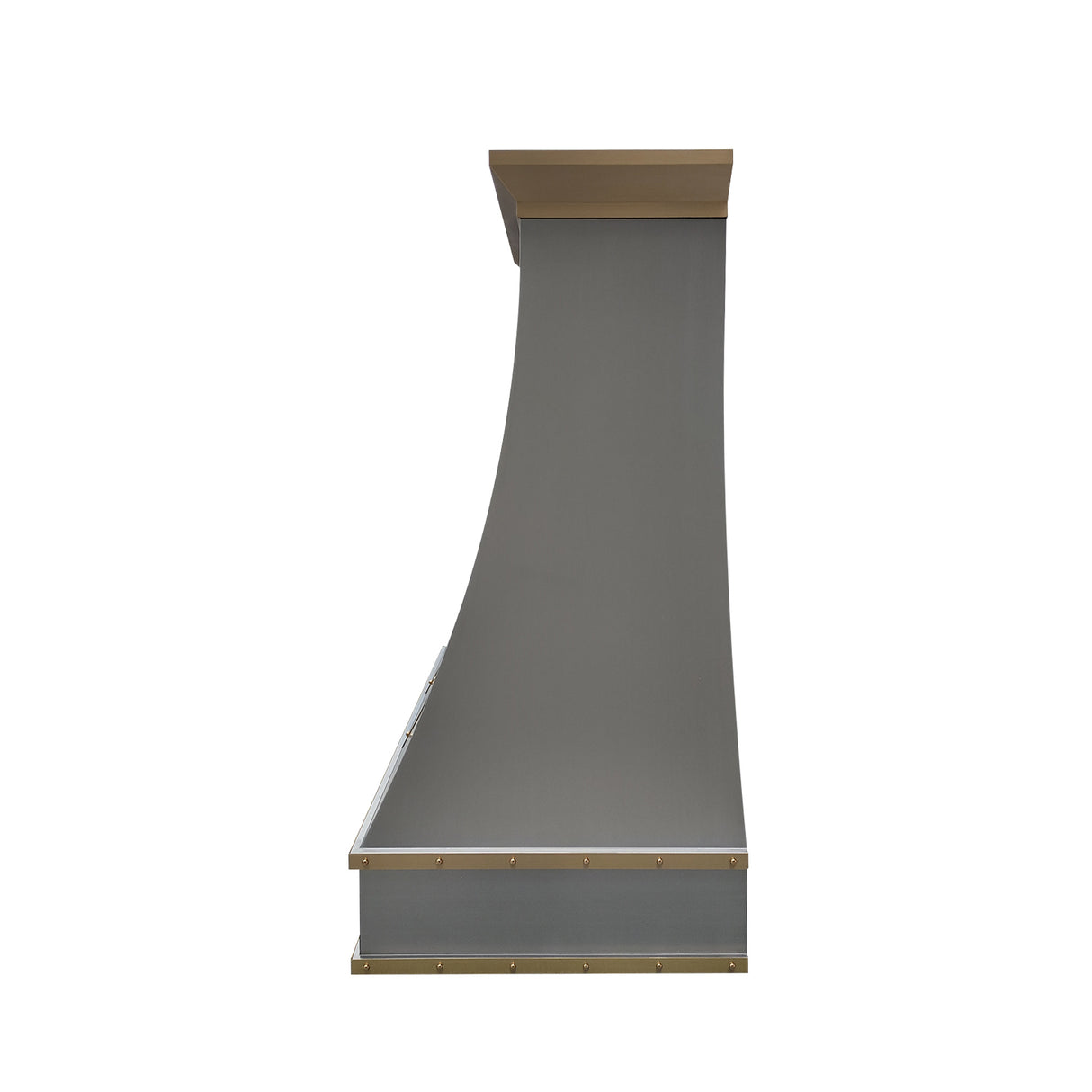 USA Custom Curved Stainless Steel Range Hood with Brass detailing URHS-46