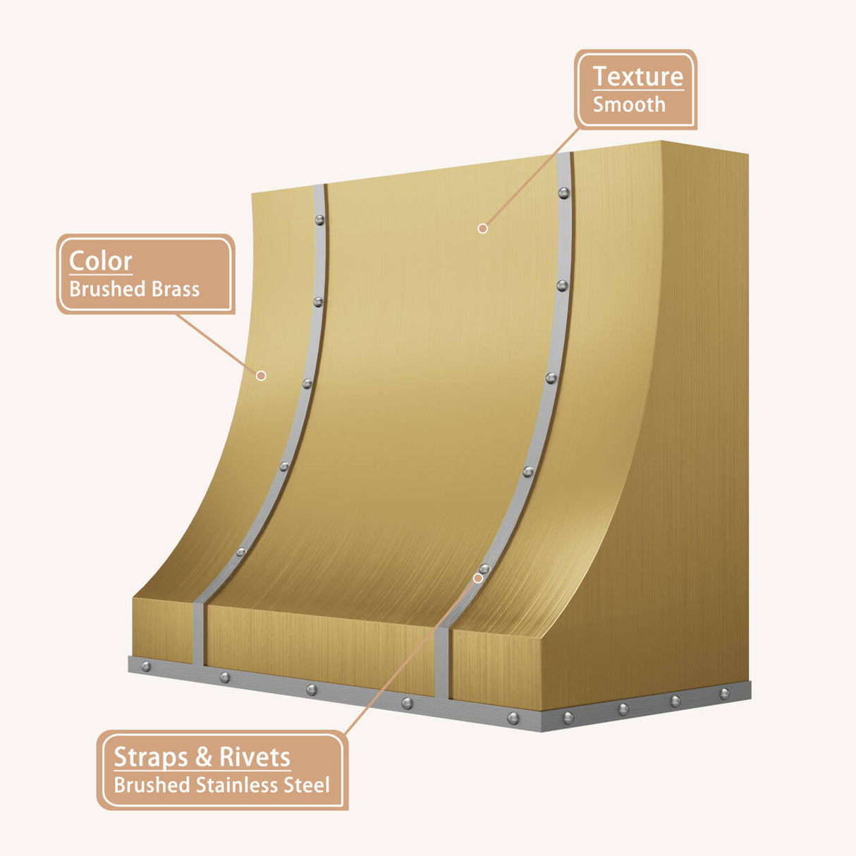 USA Las Vegas Luxury Brass Kitchen Hood URHB-55