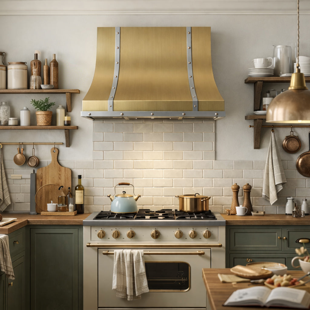 USA Las Vegas Luxury Brass Kitchen Hood URHB-55