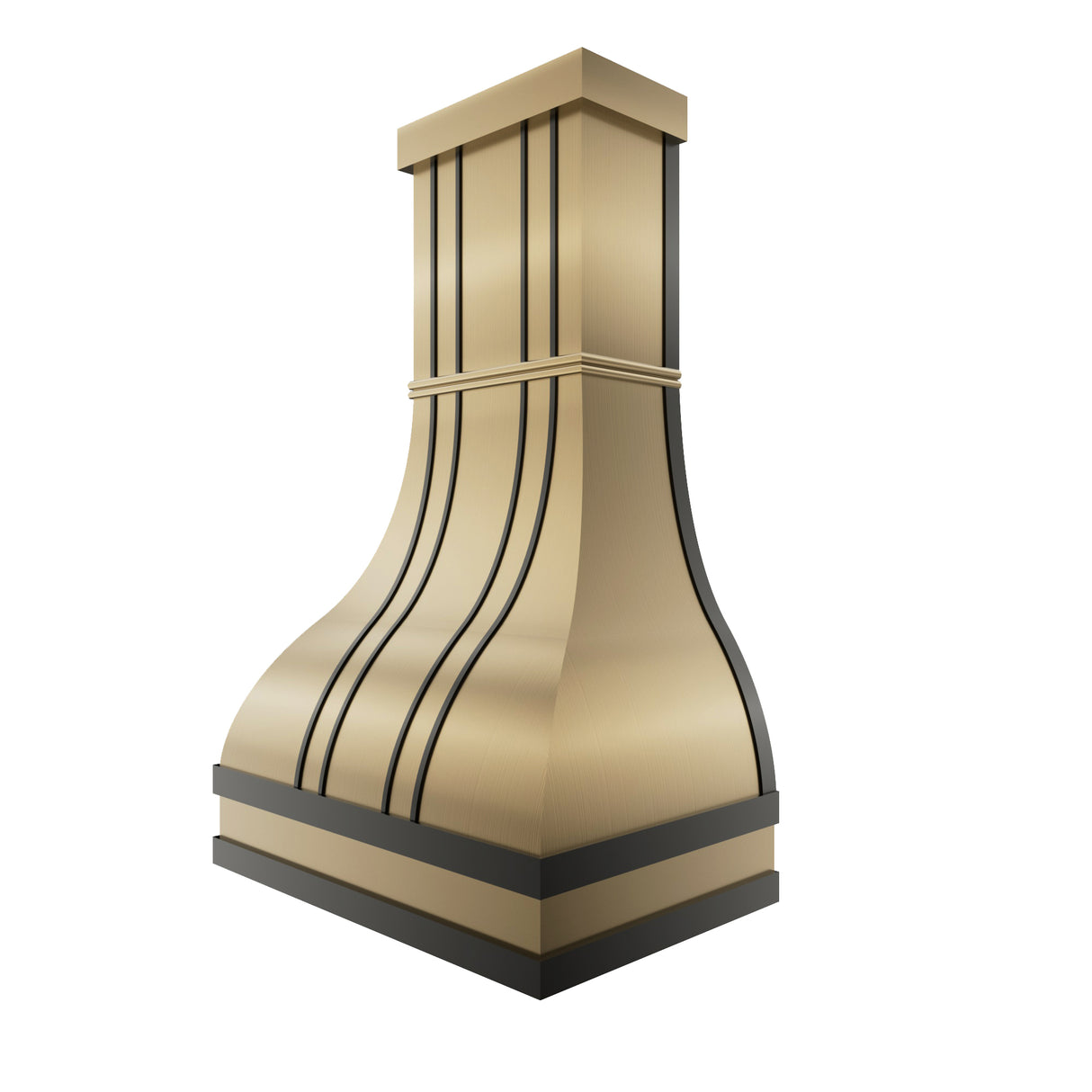 USA Long Brass Stove Hood with Bell Shape Design URHB-14