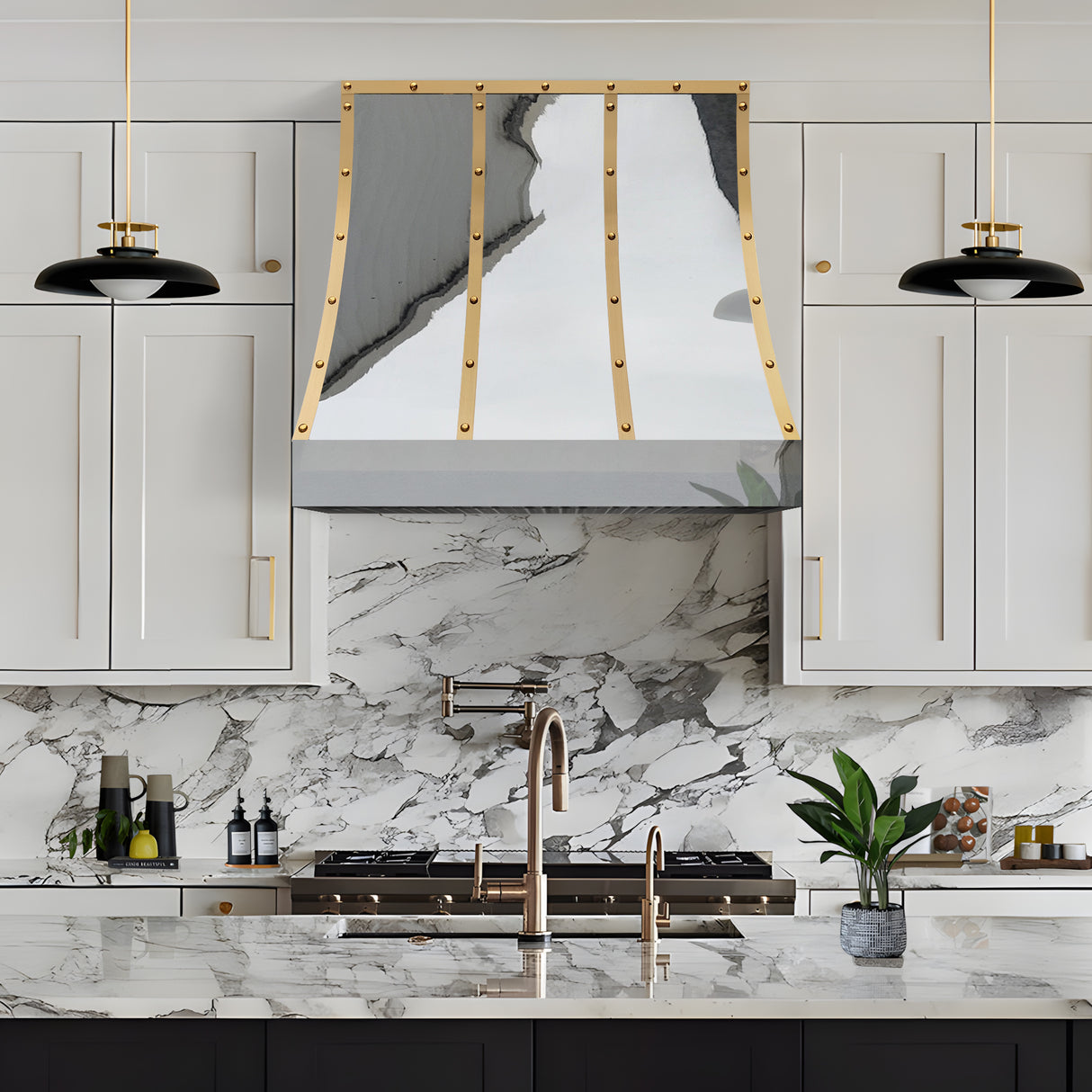 USA Los Angles Polished Stainless Steel Vent Hood URHS-173