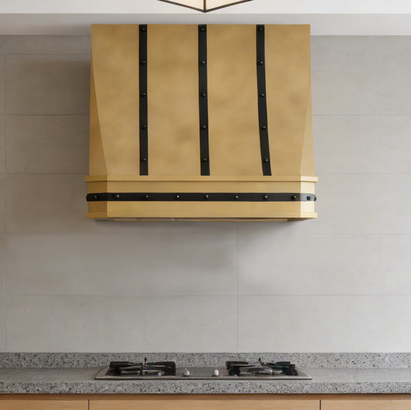 USA Luxury Brass Vent Hood with Handcraft Straps URHB-72