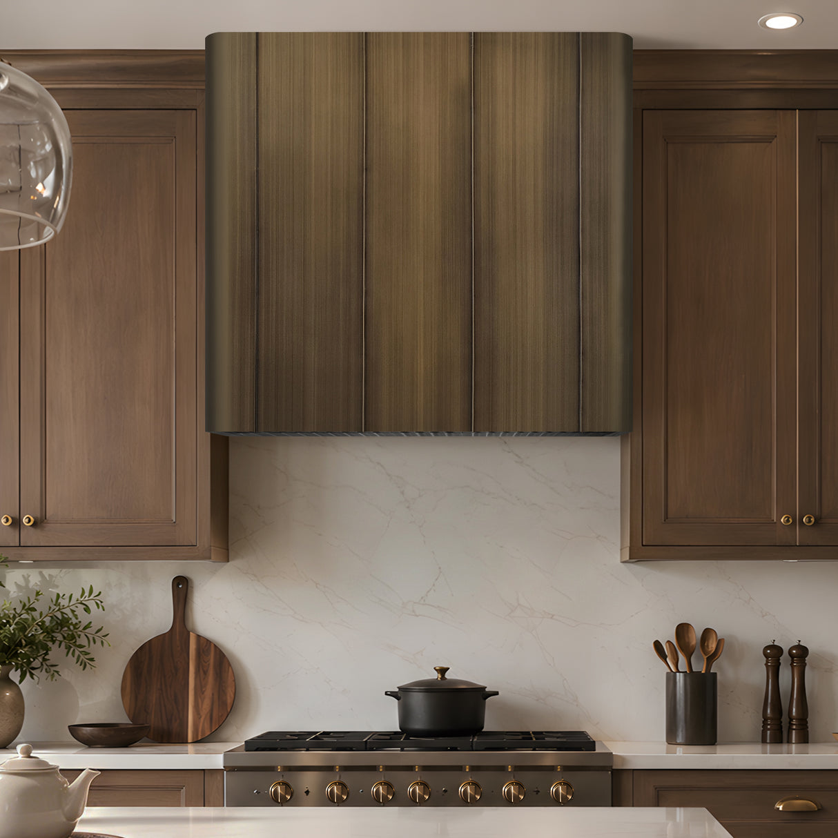 USA Minimal Box Shaped Custom Brass Range Hood URHB-140