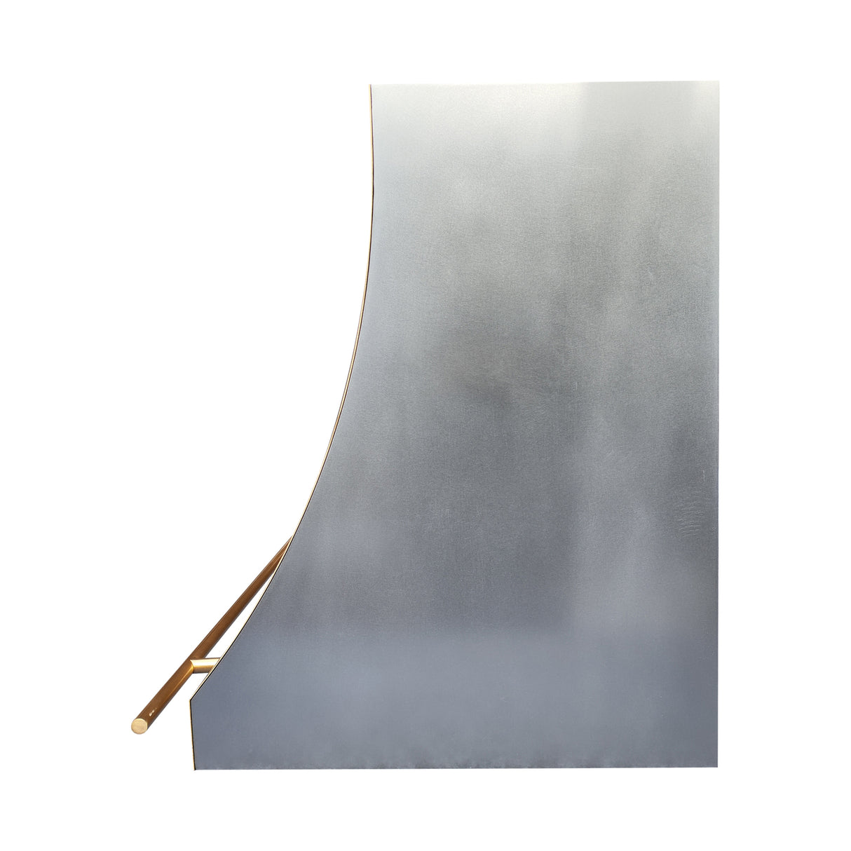 USA Minimal Custom Zinc Stove Hood Featuring Brass Pot Rack URHZ-17