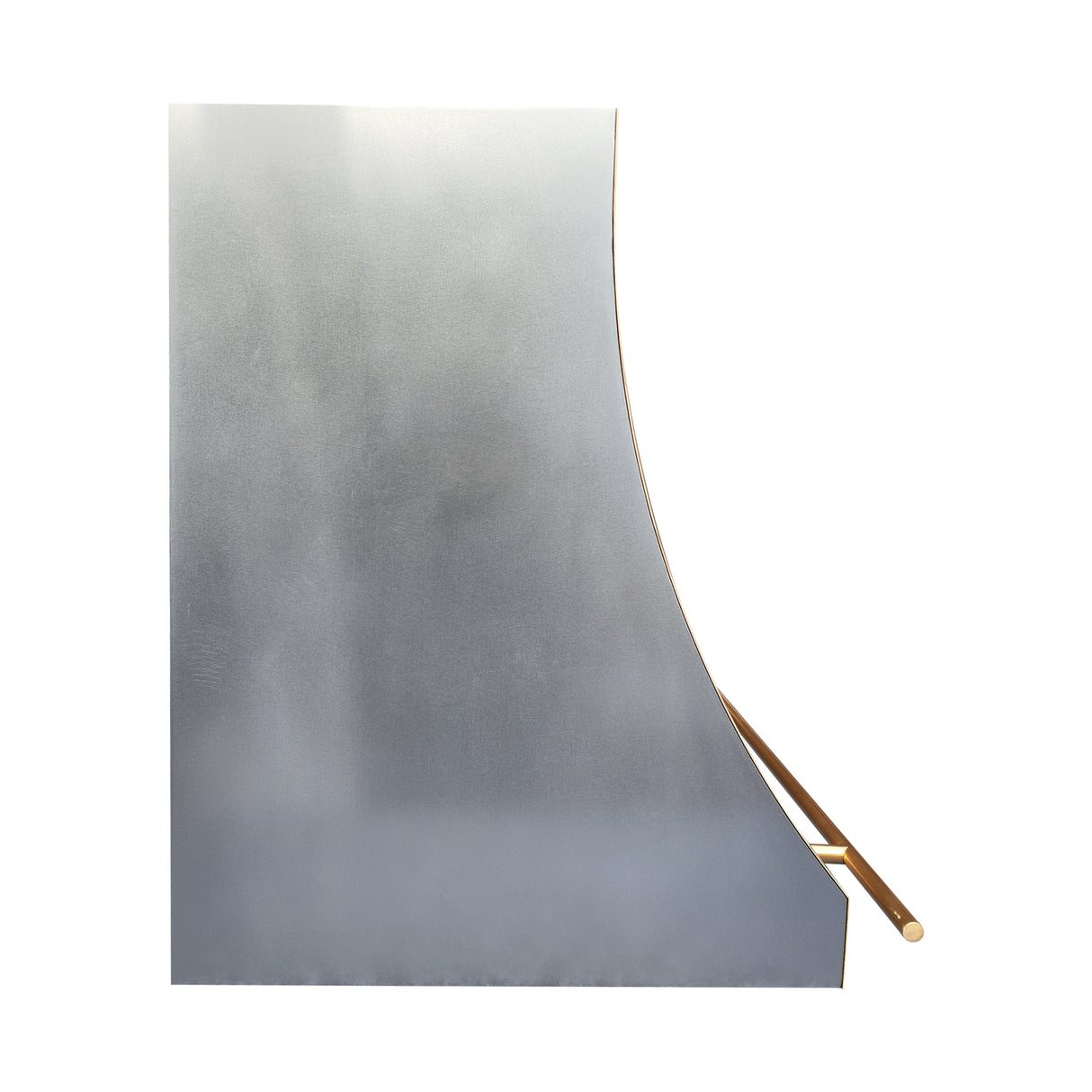 USA Minimal Custom Zinc Stove Hood Featuring Brass Pot Rack URHZ-17