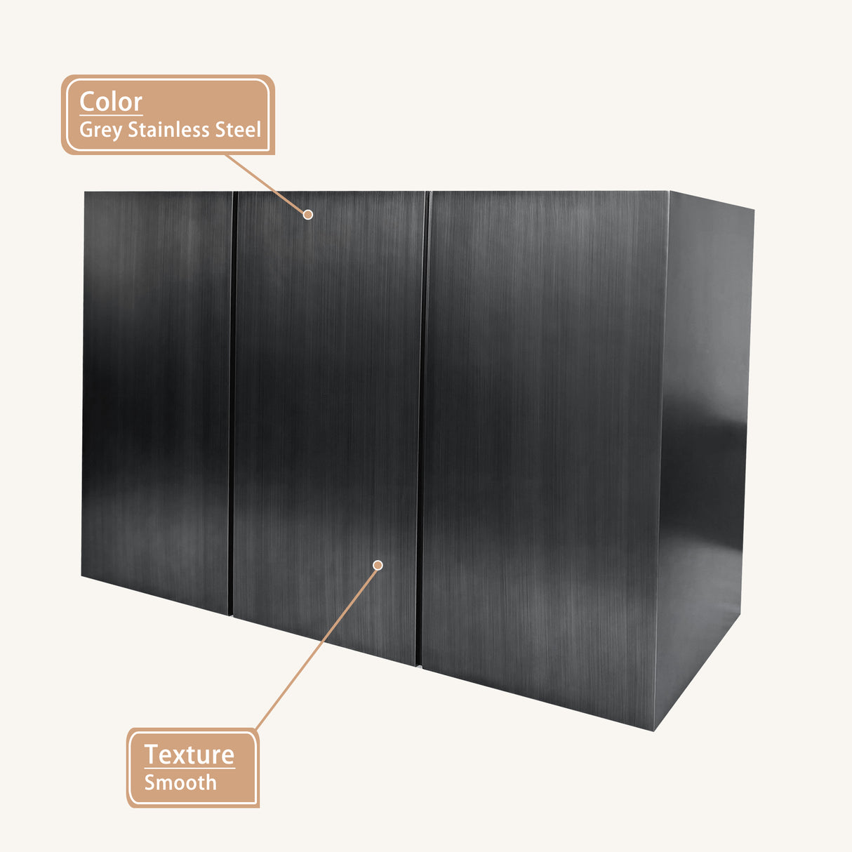 USA Grey Stainless Steel Custom Range Hood Featuring Box Shaped URHS-123