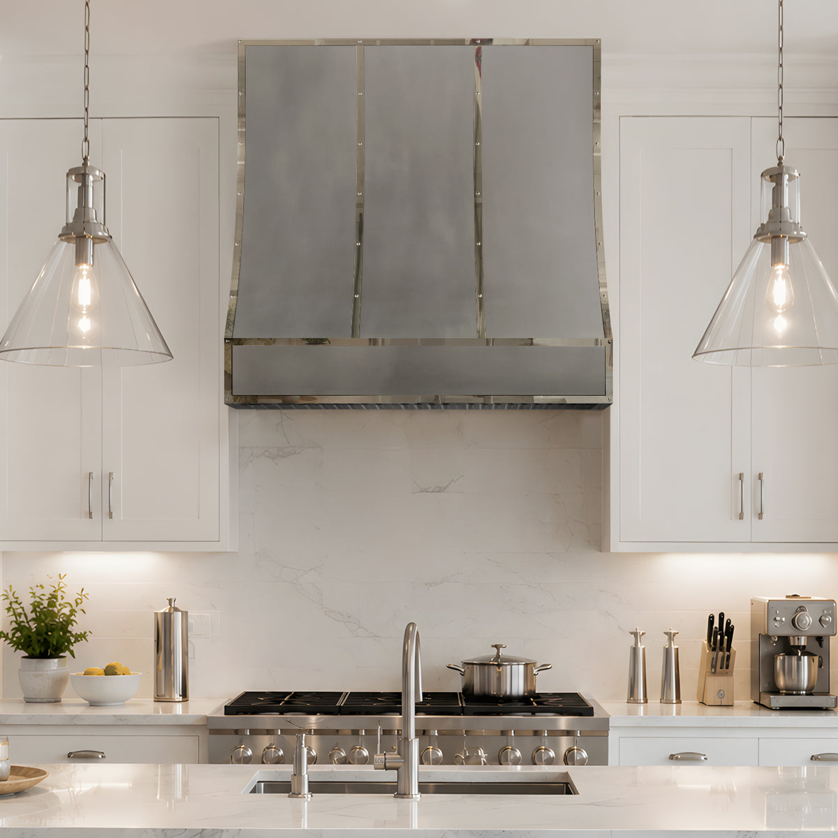 USA Minimal Handmade Zinc Range Hood URHZ-28