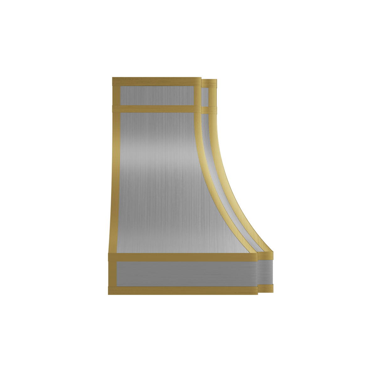 USA Minimal Stainless Steel Exhaust Hood with Artisan Brass Straps URHS-236