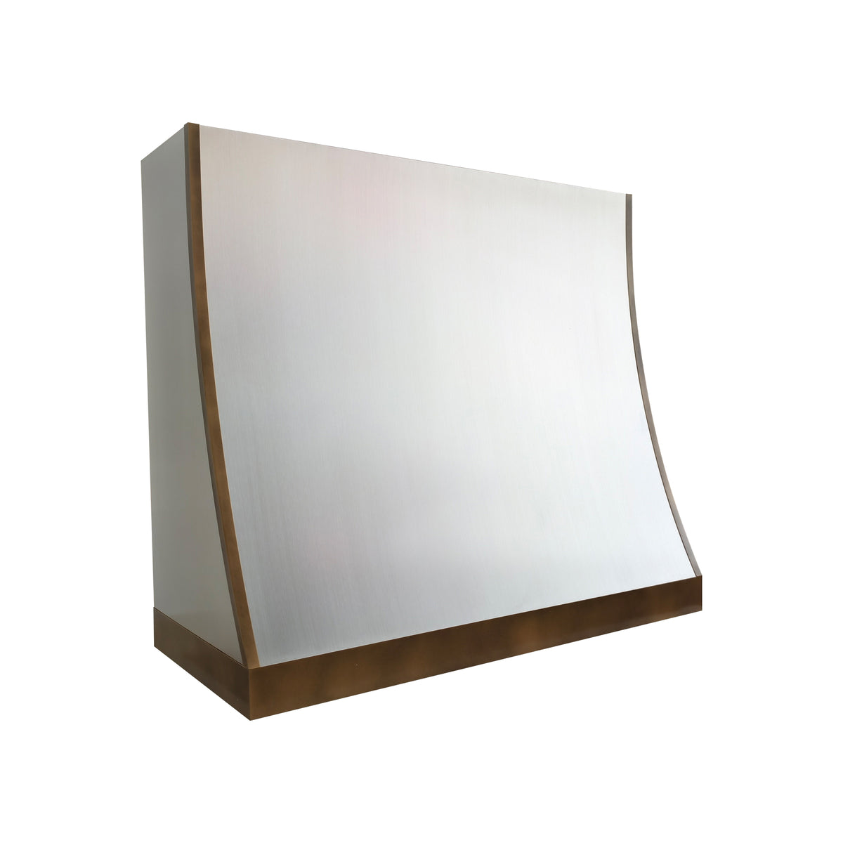 USA Minimal Stainless Steel Kitchen Hood with Handmade Brass Straps URHS-262