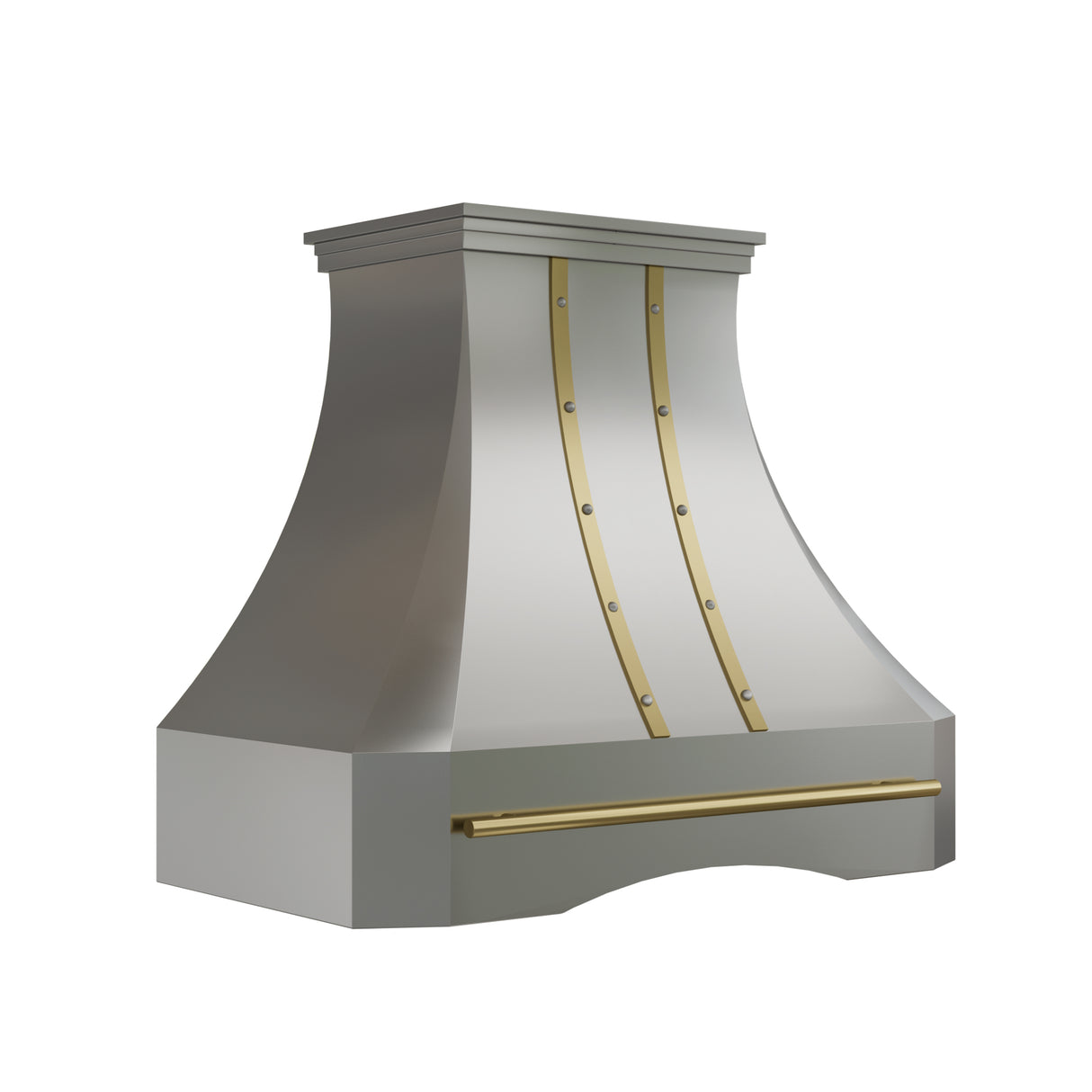 USA Custom Stainless Steel Kitchen Vent Hood with Brass Straps URHS-192