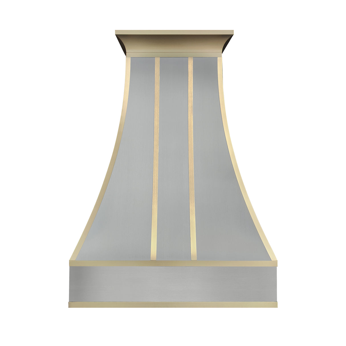 USA Custom Stainless Steel Vent Hood with Artisan Brass Straps URHS-185