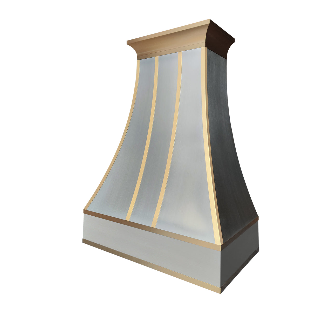 USA Custom Stainless Steel Vent Hood with Artisan Brass Straps URHS-185