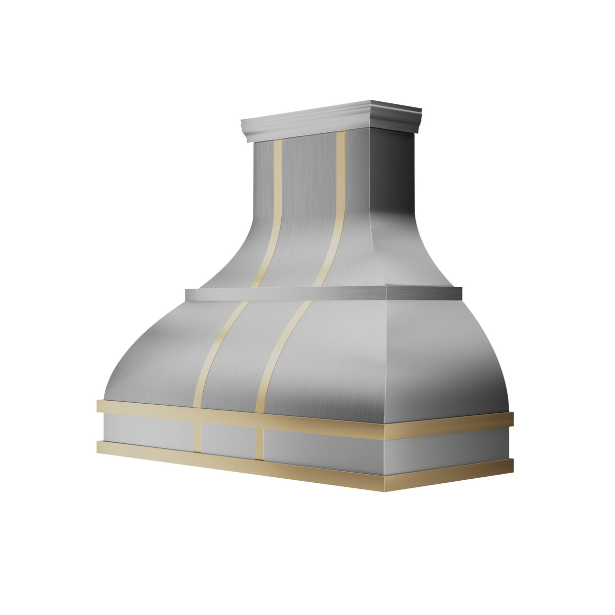 USA Modern Bell Stainless Steel Vent Hood Decorated with Brass URHS-14