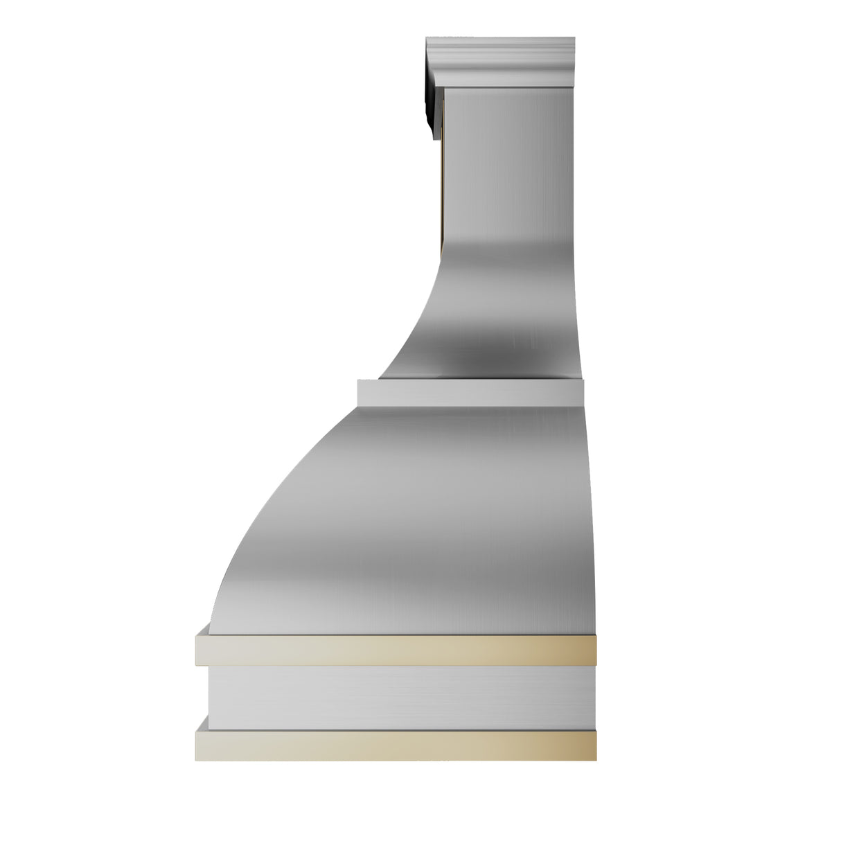 USA Modern Bell Stainless Steel Vent Hood Decorated with Brass URHS-14
