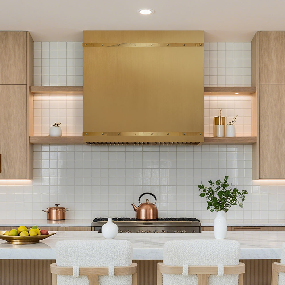 USA Modern Brass Box Vent Hood with Straps URHB-15