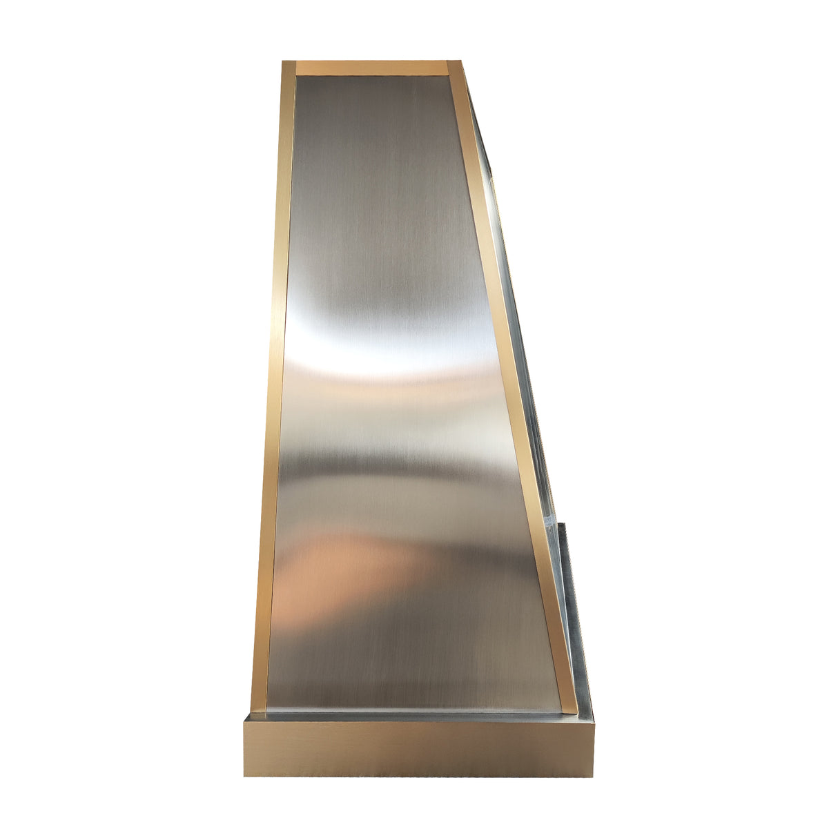 USA Modern Stainless Steel Kitchen Hood with Artisan Brass Apron URHS-224