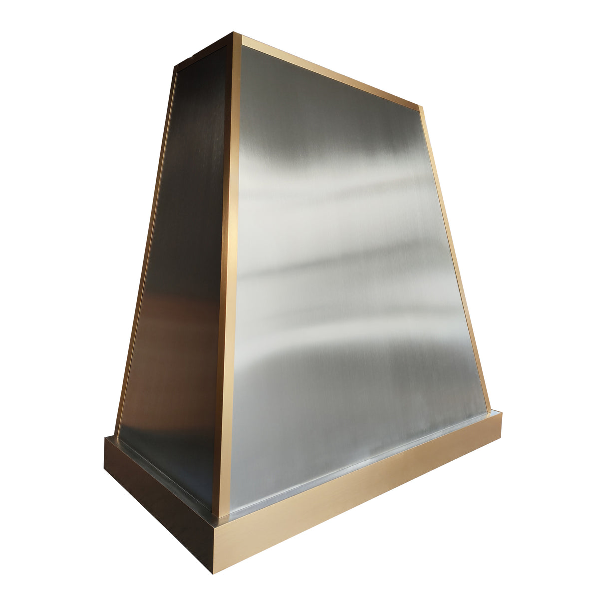 USA Modern Stainless Steel Kitchen Hood with Artisan Brass Apron URHS-224