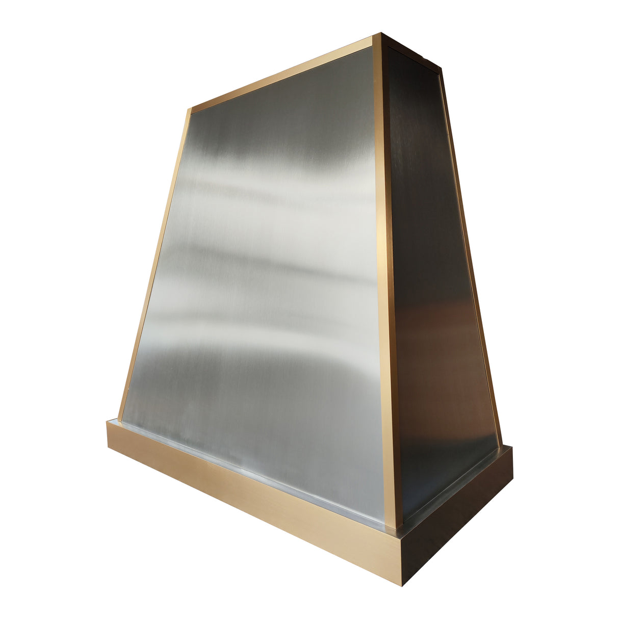 USA Modern Stainless Steel Kitchen Hood with Artisan Brass Apron URHS-224