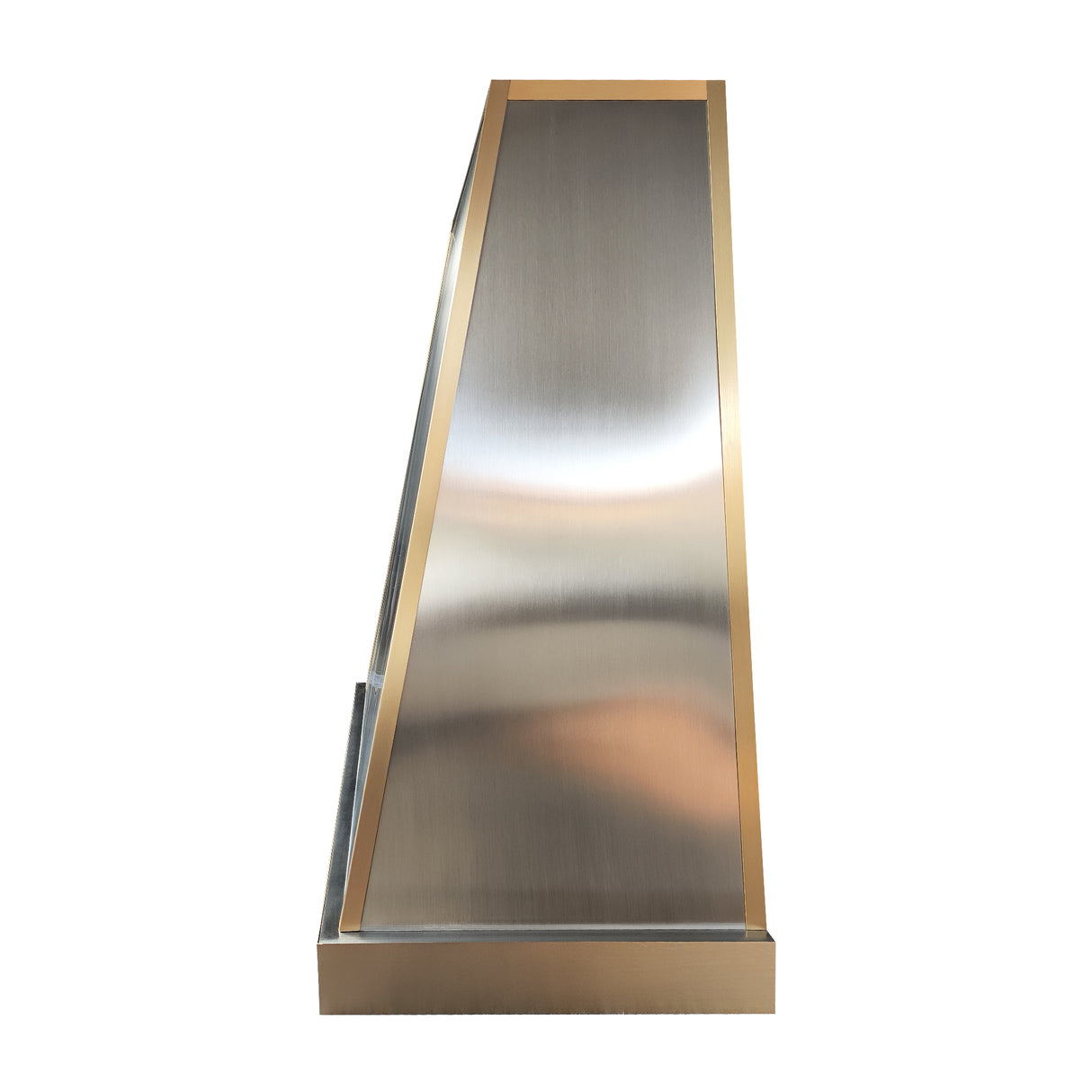 USA Modern Stainless Steel Kitchen Hood with Artisan Brass Apron URHS-224