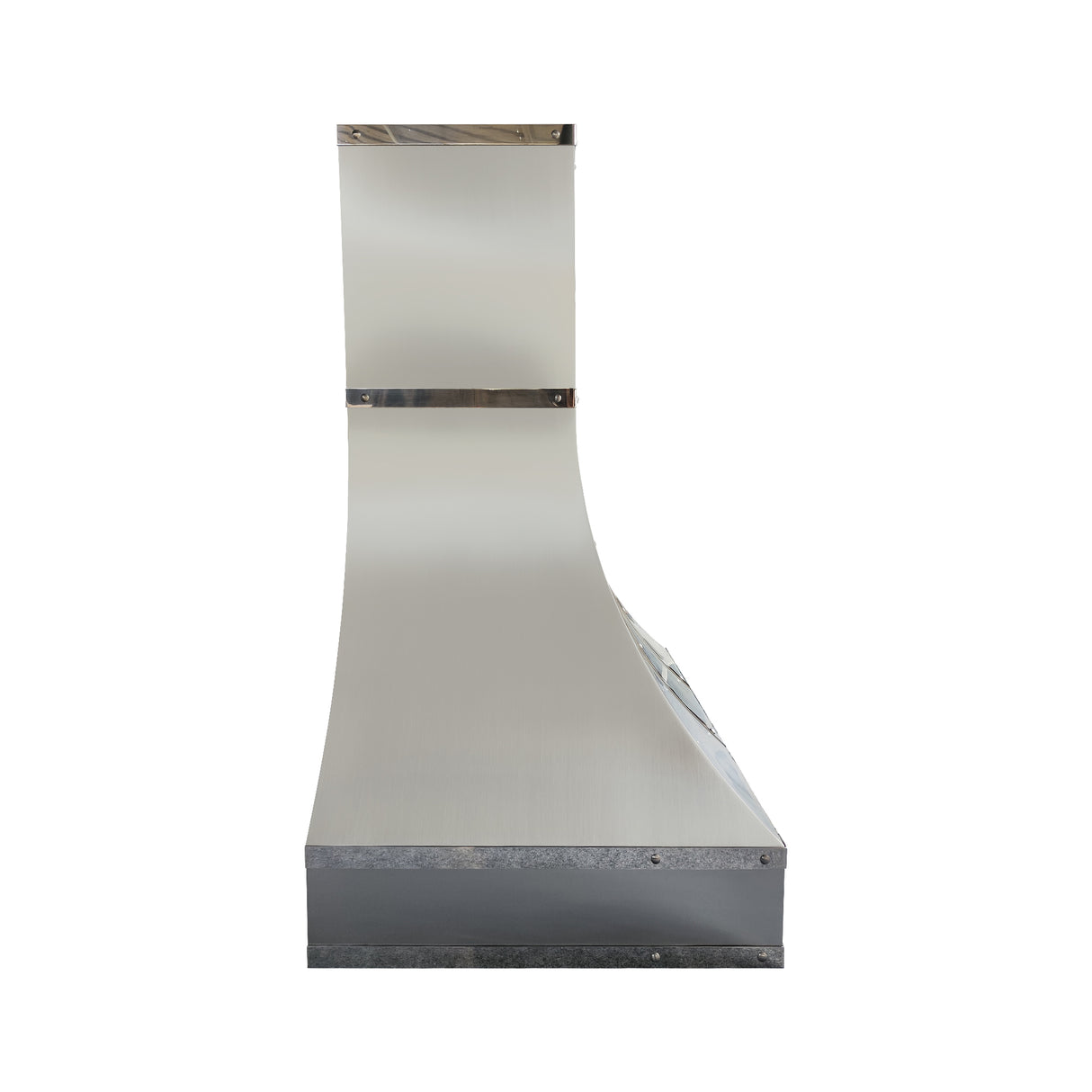 USA Modern Stainless Steel Custom Range Hood with Polished Straps URHS-198