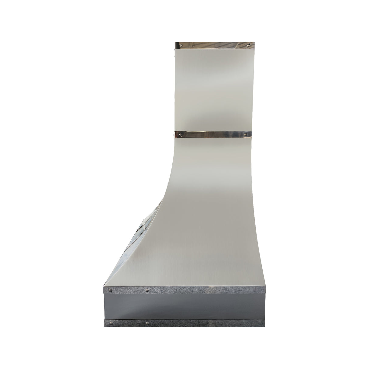USA Modern Stainless Steel Custom Range Hood with Polished Straps URHS-198